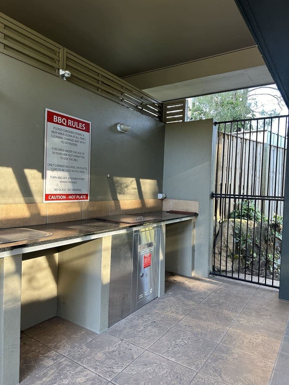 The outdoor barbeque area